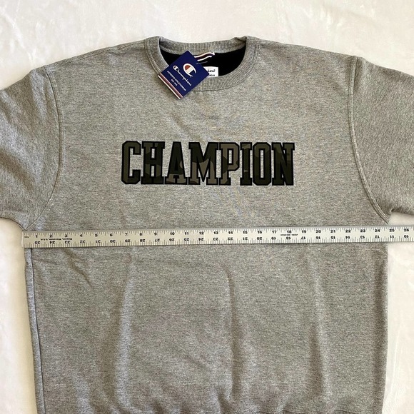 #44 NWT | Champion | Men's Powerblend Crewneck Sweatshirt | Light Gray | Large - Picture 4 of 9